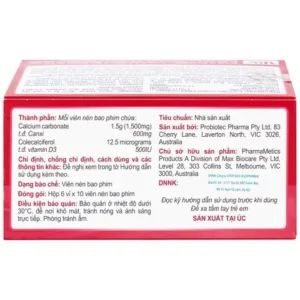 Abricotis bổ sung canxi hỗ trợ sức khỏe xương, cơ bắp hộp 6 vỉ x 10 viên
