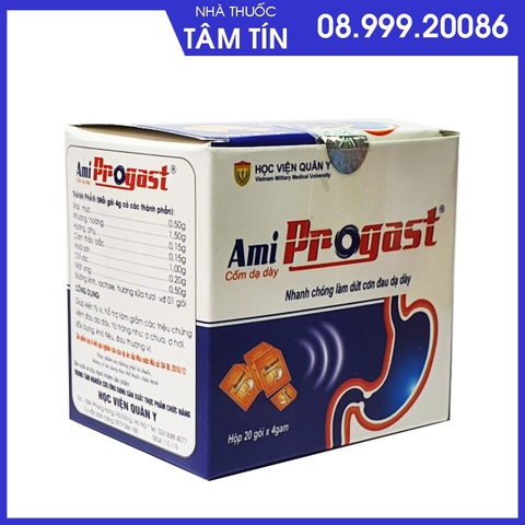 ami-pro Cốm dạ dày ami progast hộp 20 gói quân y