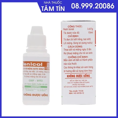 denicol-1 Dung Dịch Rơ Miệng Denicol 20% Lọ 15ml