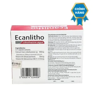Ecanlitho bổ sung canxi hữu cơ từ tảo biển thiên nhiên