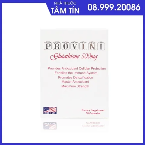 glu-a2821bb3-eb52-4490-8591-f7f02a858489-1 Viên Uống Provini Glutathione 500mg làm trắng gia, chống oxy hóa, giải độc gan