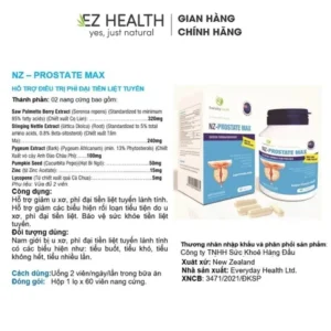 NZ-Prostate Max hộp 60 viên giảm u xơ, phì đại tuyến tiền liệt