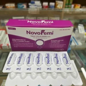 Viên đặt phụ khoa Novofemi tím hộp 2 vỉ*7 viên hỗ trợ cân bằng ph âm đạo, ngăn ngừa viêm tái lại nhiều lần