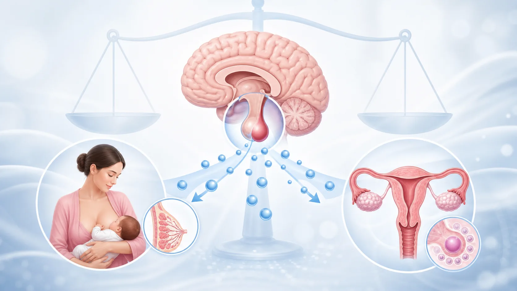 Minh họa vai trò của prolactin trong cơ thể