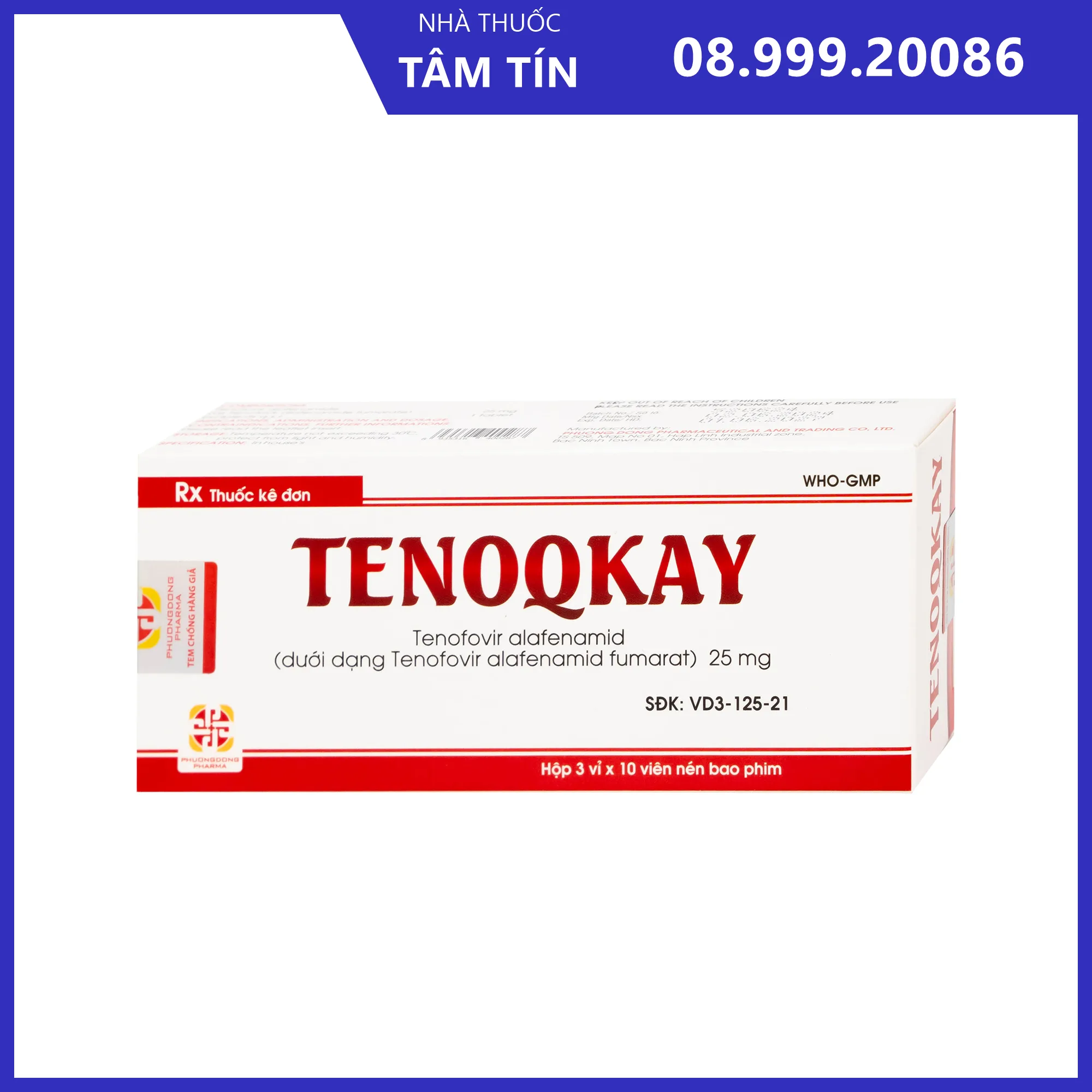 tenoqkay-25mg-tamtin-hq Tenoqkay 25mg Phương Đông hộp 30 viên - Nhà Thuốc Tâm Tín