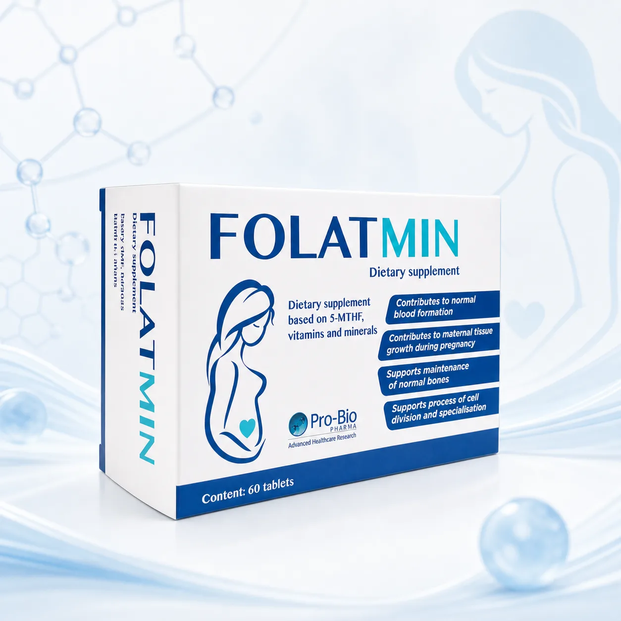 Folatmin hộp 60 viên bổ sung 5-MTHF vitamin và khoáng chất